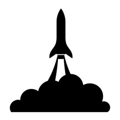 Fototapeta premium Silhouette of Rocket Launch with Satellite Payload, Aerospace Technology