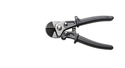 Black and Silver Bolt Cutter on Transparent Background