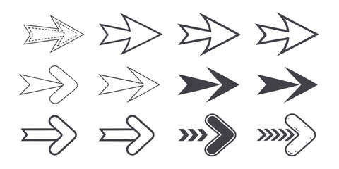 Outlined Directional and Expand/Collapse Arrow Icons – Interface Navigation and Zoom Control Symbols