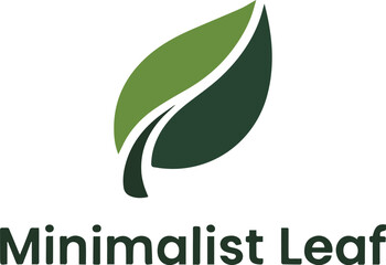 Minimalist Green Leaf Logo Design