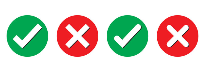Obraz premium Green check mark icon. Check mark vector icon. Checkmark Illustration. Vector symbols set ,green checkmark isolated on white background. Correct vote choise isolated symbol.