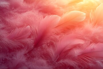 Obraz premium Soft Pink Feathers Abstract Design with Warm Light for Creative Projects
