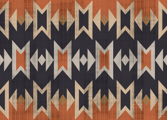 Aztec pattern.Triangle shape on Dark blue background.Geometric shape.Vertical pattern.Zigzag.Seamless.Triangle shape.DIgital design.Illustration.Line.Design for clothes.Carpet.Printing. Knitting.Rug