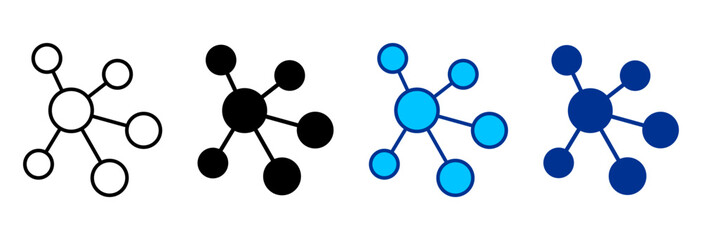 Network Icon Set Multiple Style Vector Illustration