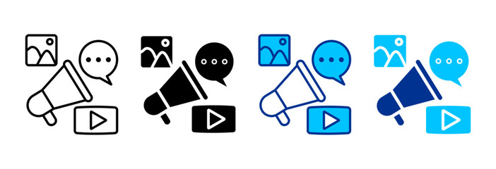 Campaign Icon Set Multiple Style Vector Illustration