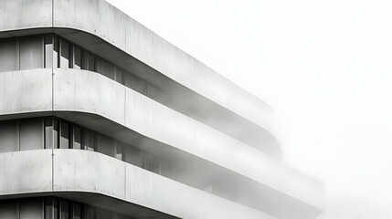 Misty Concrete Building Facade