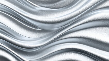 Silver flowing fabric ripples