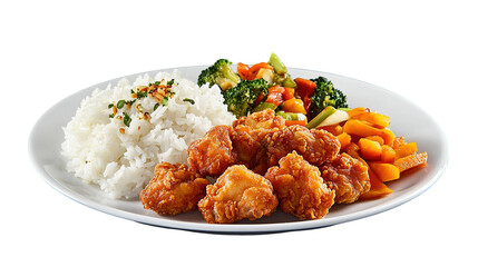 Top view of home cook Chinese fried rice isolated on transparent background