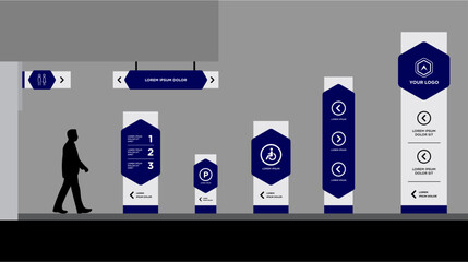 Exterior and interior signage template set corporate identity