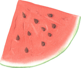 Watercolor hand painted illustrations of watermelon fruit. Hand drawn tropical juicy food clipart for your design.