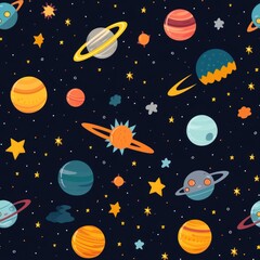 Outer space doodle pattern backgrounds astronomy.