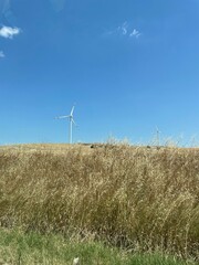 windmill in the field. green energy. wind energy. mobile photo of windmill in the field