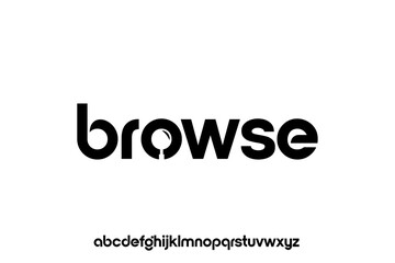 word browse . modern minimalist  geometric circular font with rounded edges.