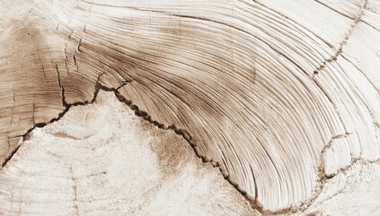 Close-up wood grain, cracks, light beige tones