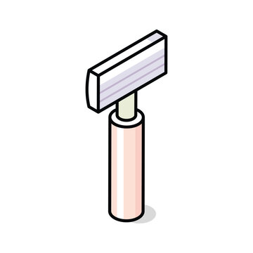 recommend clip art: Premium isometric icon illustrating a classic shaving razor blade