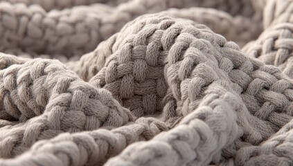 Close-up of a textured, beige woven fabric