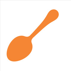 Orange vector illustration of a spoon on white