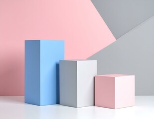 Pastel Color Blocks Minimalist Geometric Display Product Scene