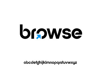 word browse . modern minimalist  geometric circular font with rounded edges.