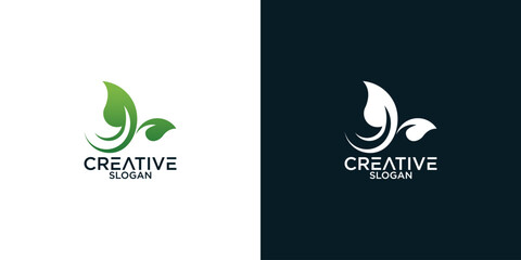 leaf logo design vector	