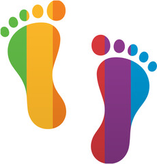 Pride Month Footprint Icon Rainbow LGBTQ Icon