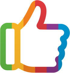 Obraz premium Pride Month Thumbs Up Icon Rainbow LGBTQ Icon