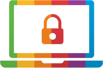 Pride Month Cybersecurity Icon Rainbow LGBTQ Icon