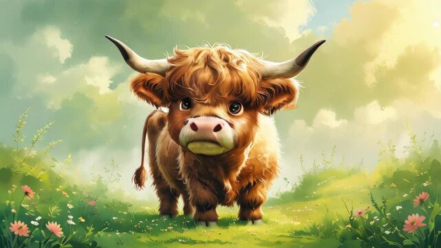 video of A Scottish breed of rustic cattle, the Highland cow