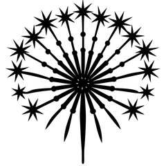 Obraz premium Clean vector silhouette of firework bursts ideal for patriotic digital artwork.