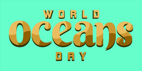 World oceans day design with turtle. Sea turtle trapped in plastic celebrating world ocean day