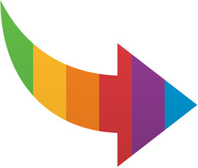Pride Month Arrow Icon Turn Right Icon Rainbow LGBTQ Icon