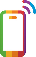 Pride Month Smartphone Signal Icon Rainbow LGBTQ Icon