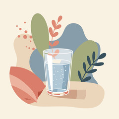 Glass of water – pastel hydration icon