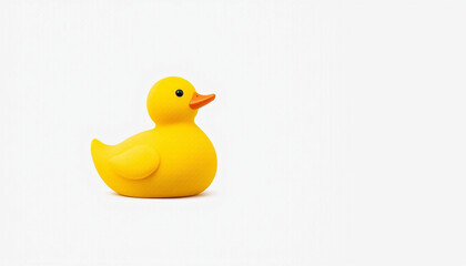 4k ULTRA HD Large Yellow Rubber Duck on Plain Neutral Grey Background, Isolated