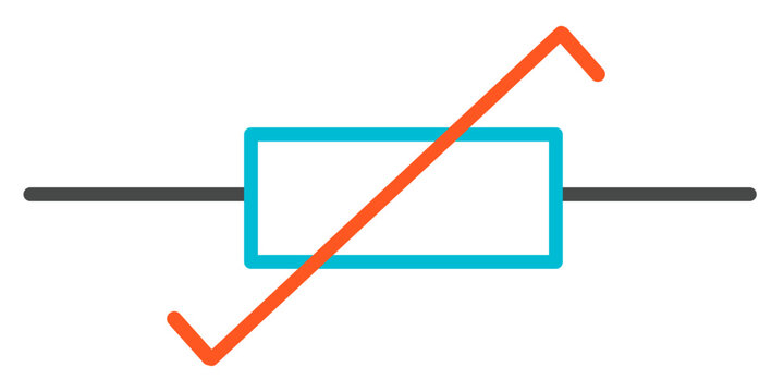 Variable Resistor Diode-Controlled Electronic Symbol