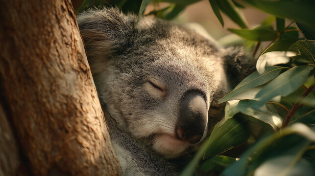 koala bear sleeping
