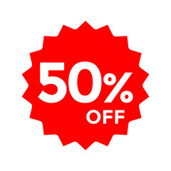 50% Offer Discount sticker Label, Discount Sale Label.