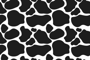 Hand drawn vector illustration with seamless animal skin and cow pattern.