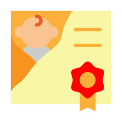 Birth Certificate Vector Flat Icon Design