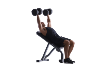 Man Lifting Dumbbells on Bench Press for Exercise and Strength