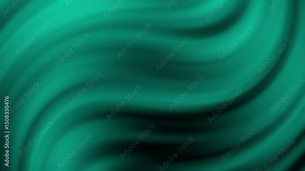 Poster smooth teal waves blend into one another, creating a flowing abstract background with a soft, calmin