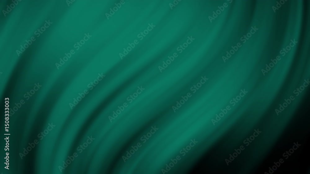 Poster a smooth abstract green background with flowing gradient waves, creating a sense of depth and fluidi