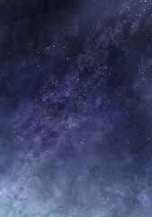【手描き素材】幻想的で綺麗な星空の背景