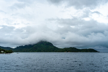 Panoramic View of Bora Bora Island in French Polynesia