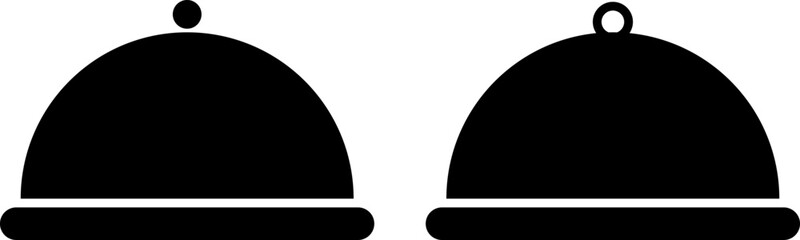 cloche icon. serving food and drinks. Service restaurant and hotel. holding tray icon. house special consisting of serving. bell covering dish icons
