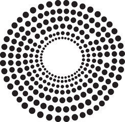 Abstract Halftone Dot Circle Pattern in Radial Symmetry, Geometric Circular Halftone Dot Illustration, Abstract Radial Dotted Vector Design, Abstract Radial Dotted Vector