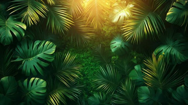 Green leaves of Palm tree