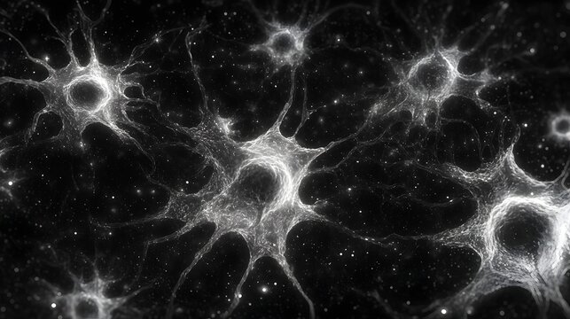 Digital depicting the microscopic structure and anatomy of astrocyte cells a type of glial cell that supports and protects neurons in the central nervous system