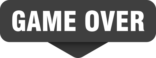 game over sticker. game over sign on transparent background