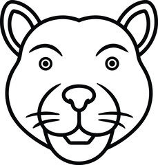 vector illustration of a cartoon tiger head